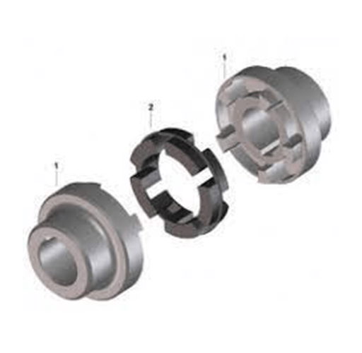 A photo about the elastic coupling connected with the pump